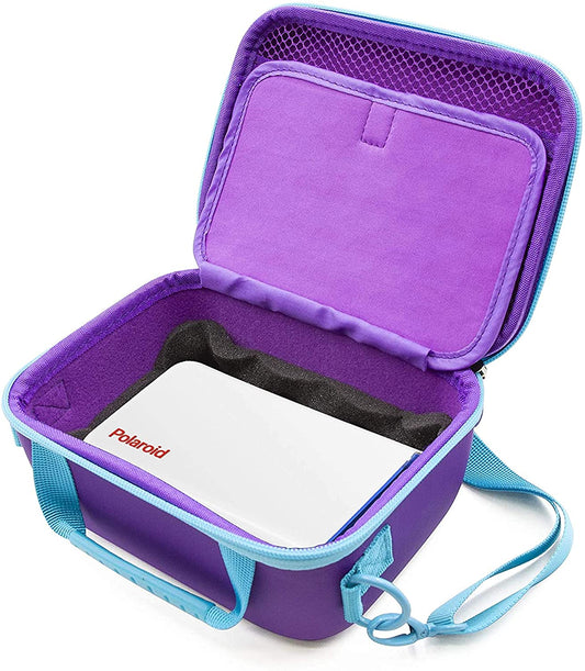 Travel Case Compatible with Polaroid Hi-Print Bluetooth Phone Printer - Hard Shell Protection with Padded Divider, Shoulder Strap & ZINK Paper Storage