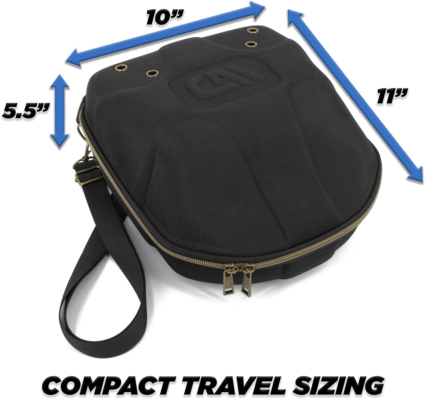Hat Travel Case for up to 4 Baseball Caps with Crush-Resistant Hard Shell Outer, Adjustable Shoulder Strap and Comfortable Handle