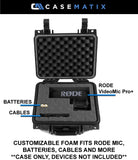 CASEMATIX 11 inch Airtight Camera Microphone Case for Rode VideoMic Pro, Video Mic Pro 4, Shotgun Condenser, Rycote Lyre and Accessories - Case Only