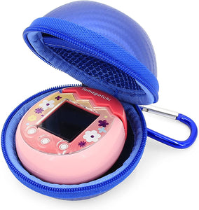 CASEMATIX Blue Carry Case Compatible with Tamagotchi Pix Camera Interactive Virtual Pet, Includes Case Only with Wrist Strap and Carabiner