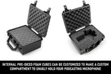 CASEMATIX Waterproof Case Compatible With Rode Podmic Podcasting Microphone Pod Mic