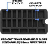 CASEMATIX Miniature Storage Hard Shell Figure Case - 105 Slot Figurine Carrying Case Compatible with Warhammer 40k, Dungeons & Dragons & More!