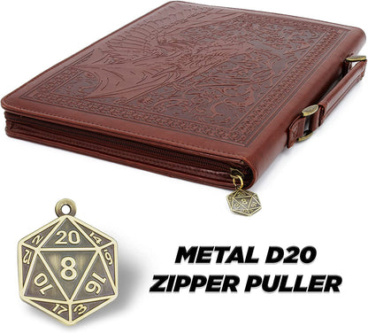 D&D Book Cover Sleeve - Protective 11" TTRPG Rulebook Cover with Bookmark & Pen Loops