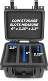 CASEMATIX Graded Coin Case for 50 PCGS or NGC Graded Coins, Custom Waterproof Coin Box with Coin Holders for Collectors - Case Only