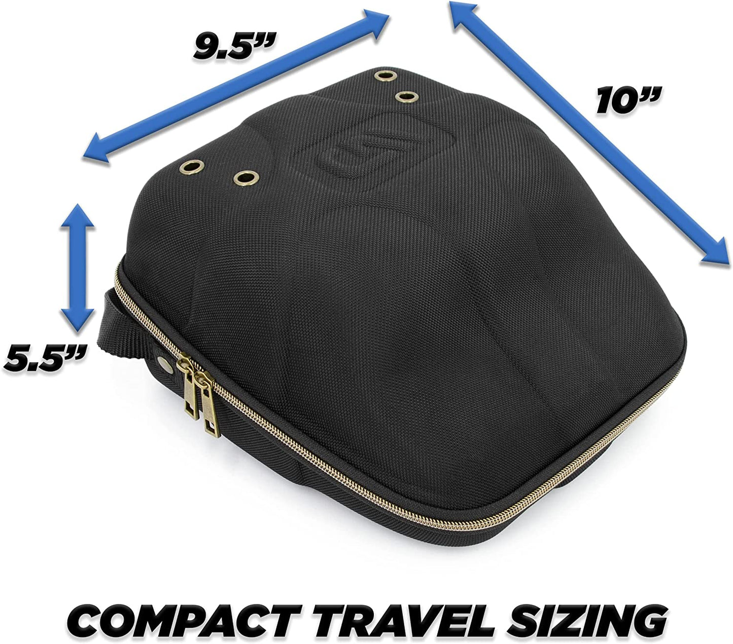 Hat Travel Case for up to 4 Baseball Caps with a Hard Shell, Travel Carabiner and Handle - Portable Hat Case Carrier for Hats Storage