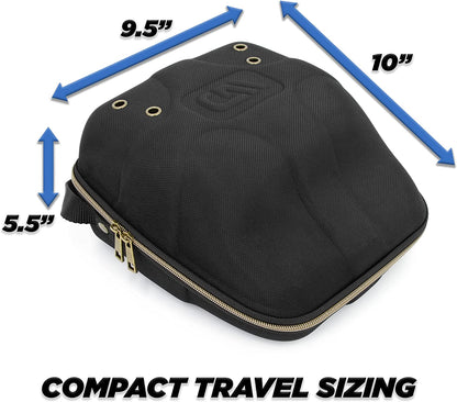 Hat Travel Case for up to 4 Baseball Caps with a Hard Shell, Travel Carabiner and Handle - Portable Hat Case Carrier for Hats Storage