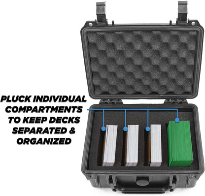 Waterproof Trading Card Case for 550 Cards - Trading Card Box with Foam Interior Compatible with Magic The Gathering, Cards Against Humanity
