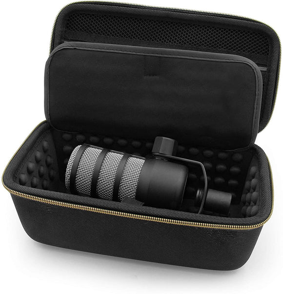 CASEMATIX Travel Case Compatible with Rode PodMic Dynamic Microphone, Shure MV7 XLR and Other Cardioid Condenser Microphones & Accessories