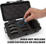 CASEMATIX Coin Holder Case Fits 30+ Coin Case Capsules for Silver Dollar, American Silver Eagle and More Coin Collection Supplies up to 52mm