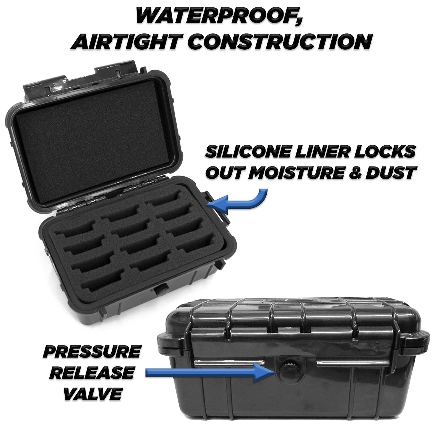 Protective Clipper Blade Holder for 12 Blades - Waterproof Clipper Blade Storage Case with Custom Barber Blade Holder Foam Interior