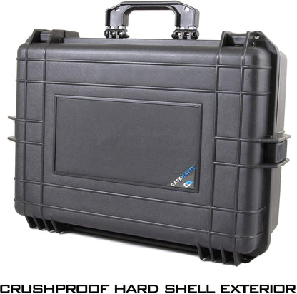 23" Handgun Range Case fits 7 Pistols - Waterproof Hard Shell Exterior with Dual 2" Customizable Foam Layers & Padlock Rings