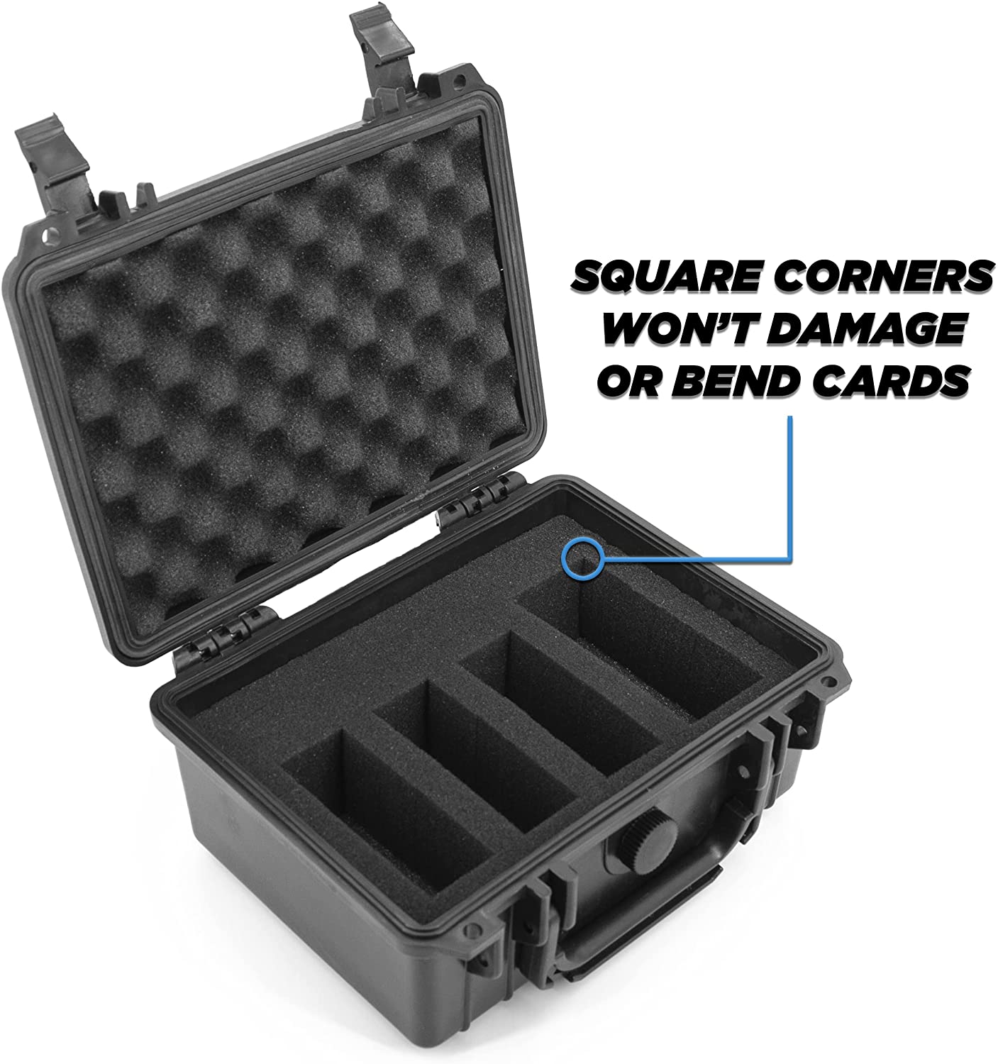 Waterproof Trading Card Case for 550 Cards - Trading Card Box with Foam Interior Compatible with Magic The Gathering, Cards Against Humanity
