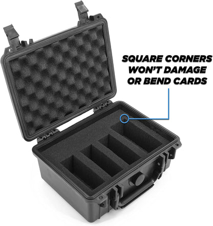 Waterproof Trading Card Case for 550 Cards - Trading Card Box with Foam Interior Compatible with Magic The Gathering, Cards Against Humanity