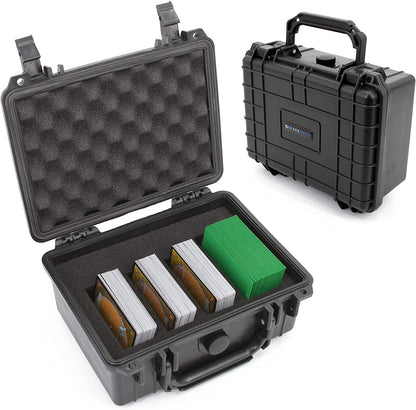 Waterproof Trading Card Case for 550 Cards - Trading Card Box with Foam Interior Compatible with Magic The Gathering, Cards Against Humanity