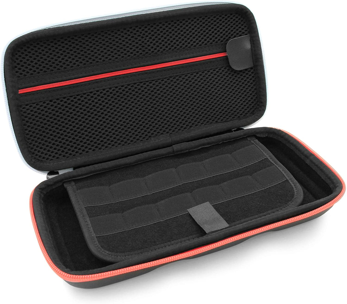 Carrying Case for Nintendo Switch with 8 Game Slots, Non-Scratch Divider for Screen Protection, Accessory Storage and Comfortable Handle