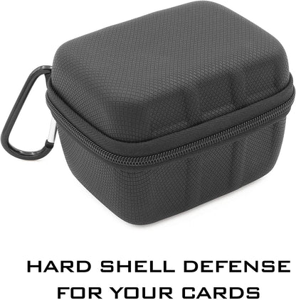 Hard Shell Card Deck Box for 200 Cards - Metal Carabiner, Water-Resistant Case for Magic The Gathering & TCGs