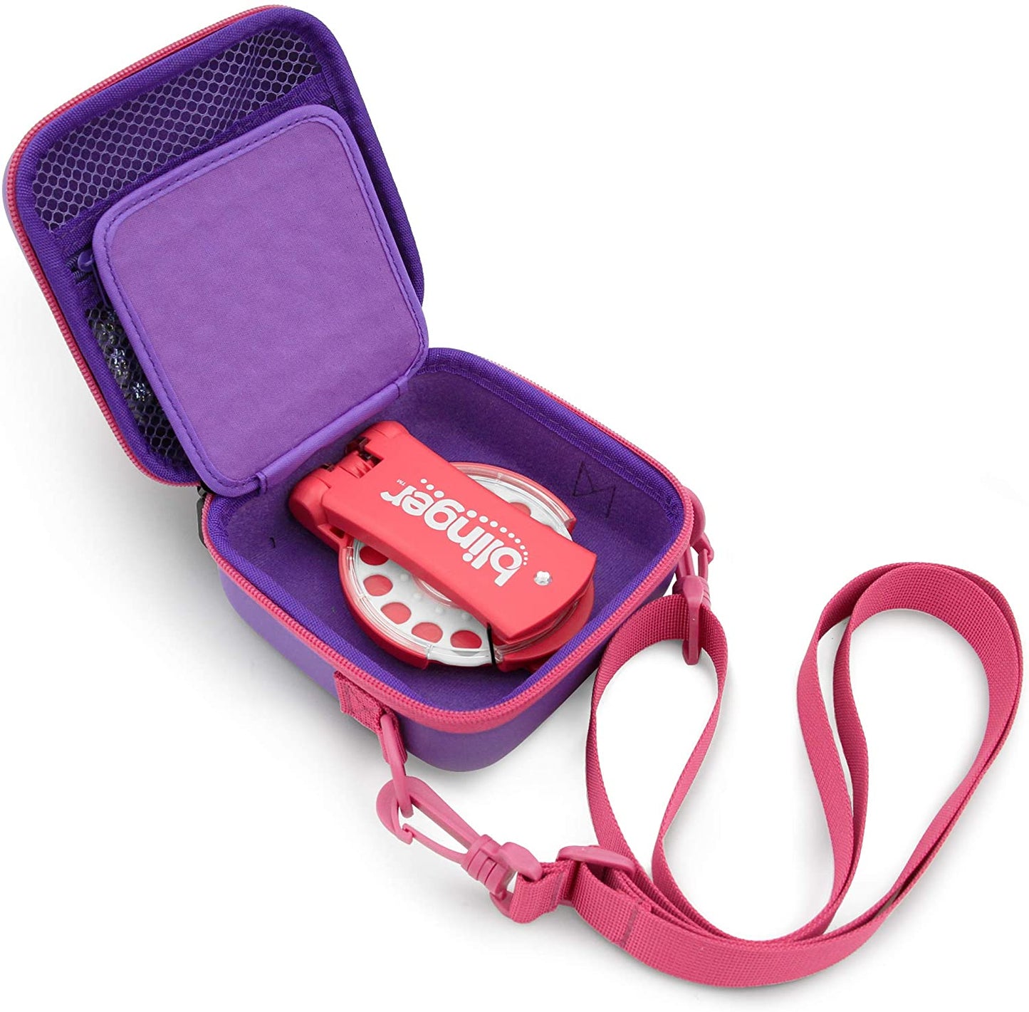 Portable Carrying Case Compatible with Blinger Deluxe Set Hair Styling Tool - Dustproof Purple EVA Protection with Padded Divider & Shoulder Strap