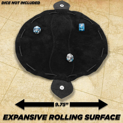 Leather Dice Bag and Dice Rolling Tray for 50+ RPG Dice - Black DND Dice Bag Leather Drawstring Pouch with Non-Scratch Fabrics