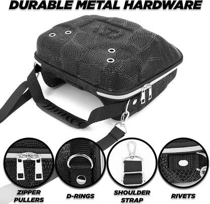 Hat Travel Case for Baseball Caps with Crush-Resistant Hard Shell Outer and Adjustable Shoulder Strap