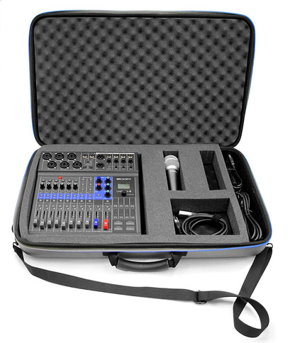 Portable Studio Case Compatible with Zoom Podcast Digital Mixer Livetrak L8 Recorder and Accessories, Includes Carry Bag Only with Strap