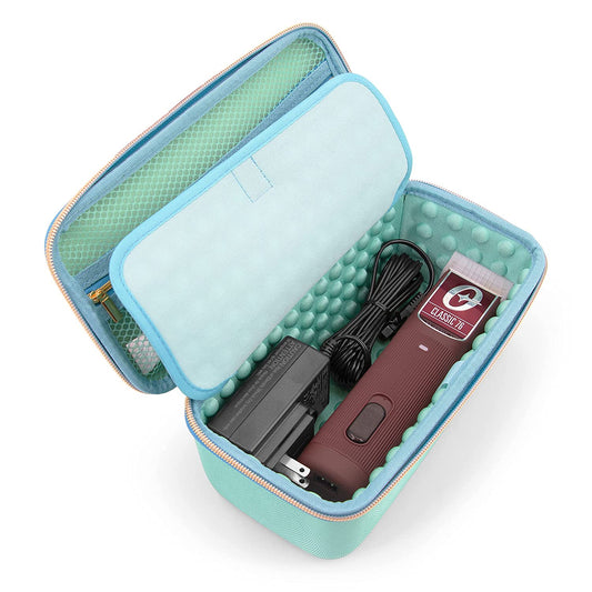 Clipper Case Holds Clippers, Hair Buzzers and Trimmers - Barber Travel Case For Hairstylist and Salon Hair Cutting Supplies - Turquoise