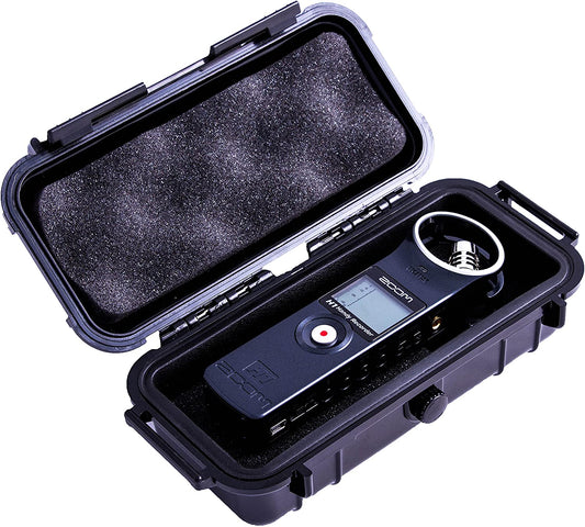 Rugged Waterproof Case Compatible with Zoom h1n Handy Recorder in Impact Resistant Outer Shell and Internal Padded Foam - Case Only