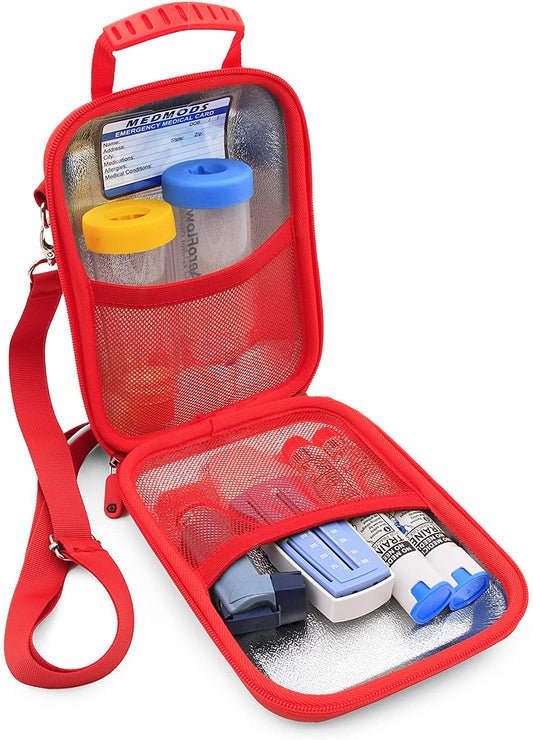 Insulated Asthma Inhaler Case Fits Inhaler Spacer for Kids or Adults, Mask, Epipen, Allergy Medicine and More - Includes CASE ONLY