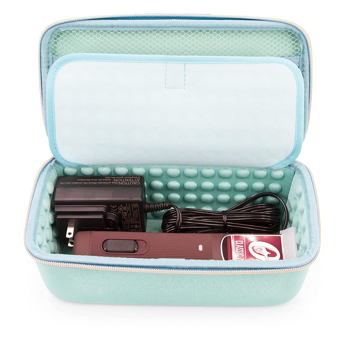 Clipper Case Holds Clippers, Hair Buzzers and Trimmers - Barber Travel Case For Hairstylist and Salon Hair Cutting Supplies - Turquoise