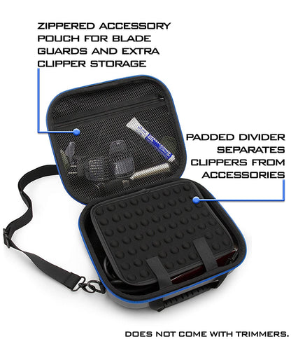 Hair Clipper Barber Case fits Clippers, Hair Buzzers, Trimmers, T Finisher Liner - Carry Case for Clippers and Stylist Hair Cutting Supplies