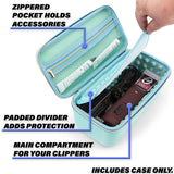 CASEMATIX Clipper Case Holds Clippers, Hair Buzzers and Trimmers - Barber Travel Case For Hairstylist and Salon Hair Cutting Supplies - Turquoise