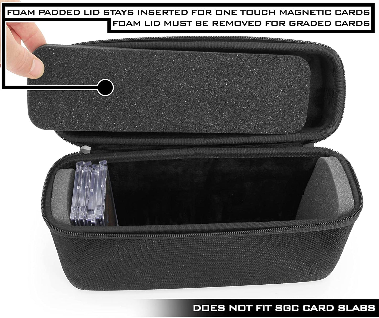 Graded Card Case Compatible with 30+ BGS PSA FGS Graded Sports Trading Cards, Hard Shell Graded Slab Card Storage Box