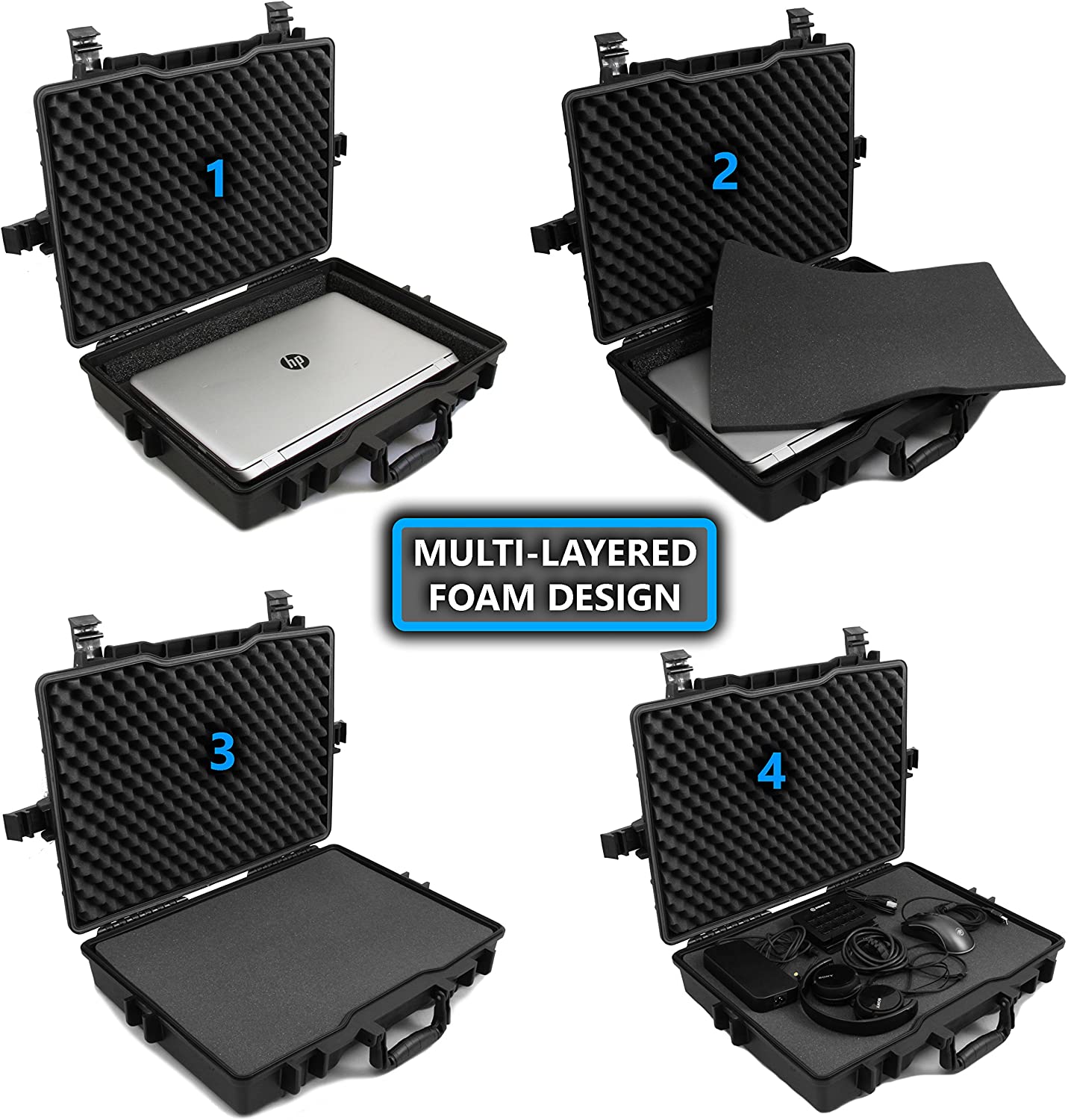 17" Elite Custom Waterproof Laptop Case Compatible with Acer Predator Helios 300, Helios 500, Nitro 5 and More Gaming Laptops 15.6"-17.3"