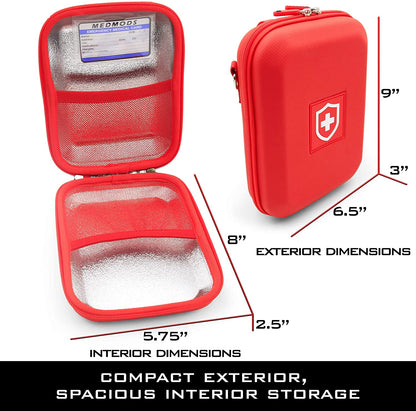 Hard Shell Insulin Cooler Travel Case and Insulated Diabetes Bag with Ice Pack, ID Card, Medical Alert Tag & Shoulder Strap