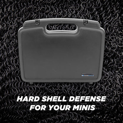 Miniature Storage Hard Shell Case - 30 Slot Figurine Carrying Case with Customizable Foam for for Warhammer 40k, DND and More!
