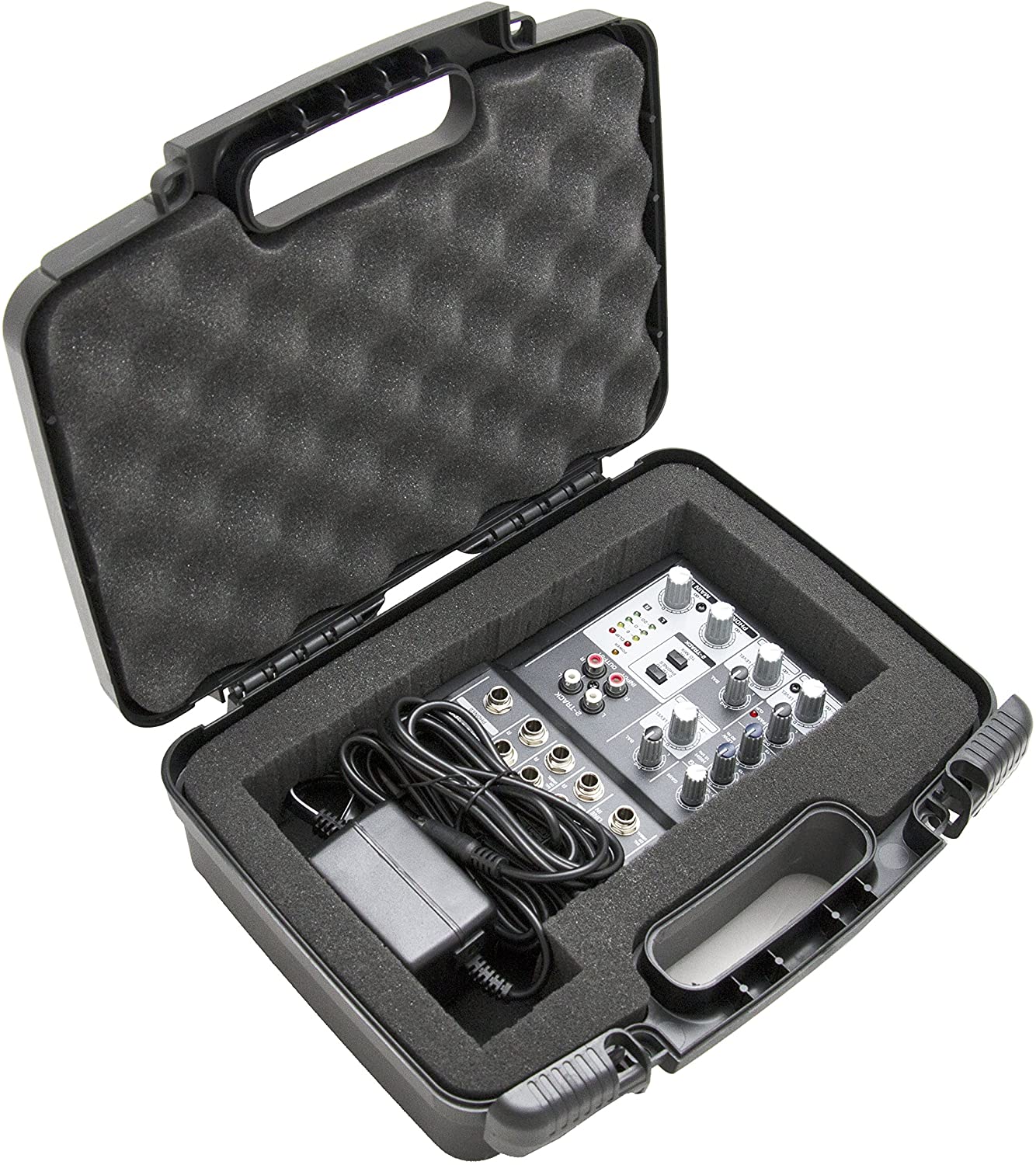 DJ Mixer Case Compatible with Behringer Xenyx 502 Q502USB 302USB Mixers - Hard Shell Storage with Tri-Layer Customizable Foam - Made in USA