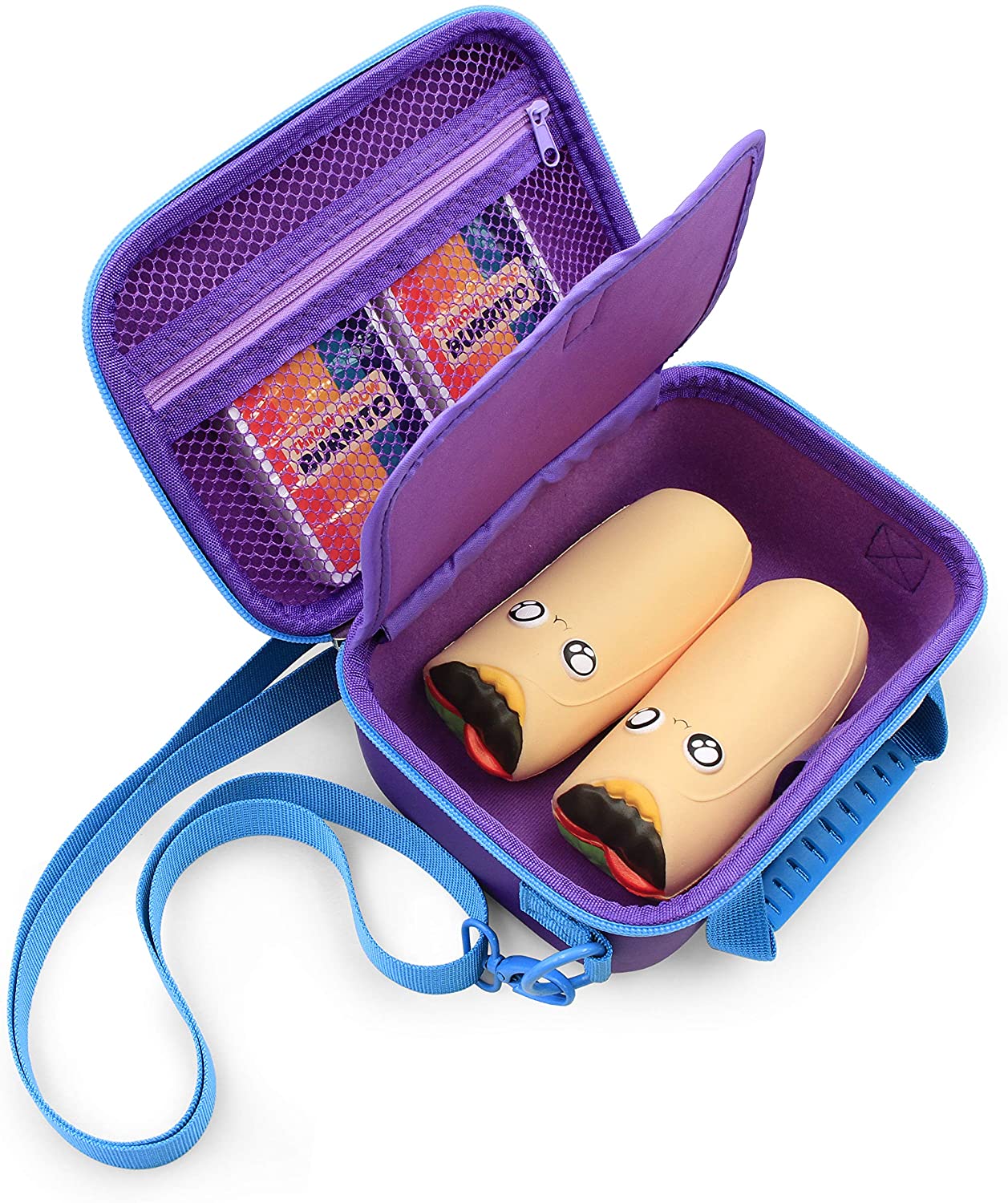 Card Game Case Compatible with Throw Throw Burrito by Exploding Kittens - Travel Storage with Shoulder Strap - Protects Cards from Bending