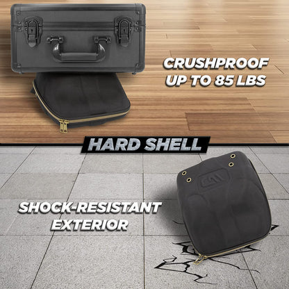 Hat Travel Case for up to 4 Baseball Caps with a Hard Shell, Travel Carabiner and Handle - Portable Hat Case Carrier for Hats Storage