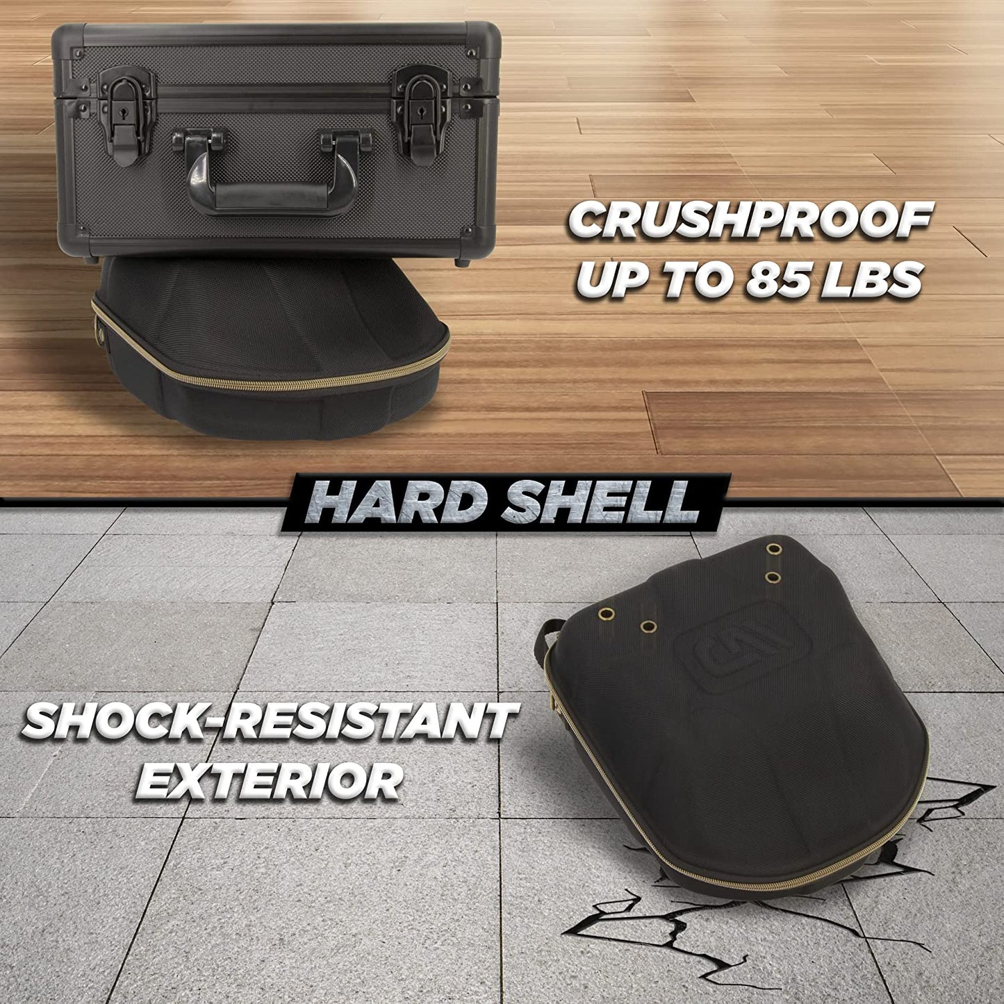 Hat Travel Case for up to 4 Baseball Caps with Crush-Resistant Hard Shell Outer, Adjustable Shoulder Strap and Comfortable Handle
