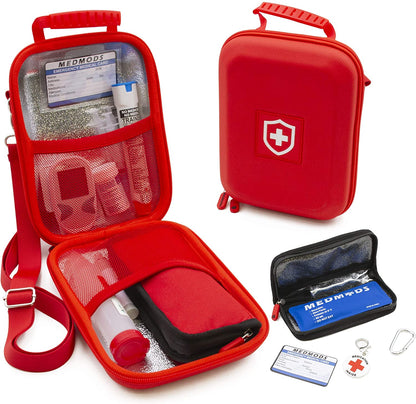 Hard Shell Insulin Cooler Travel Case and Insulated Diabetes Bag with Ice Pack, ID Card, Medical Alert Tag & Shoulder Strap