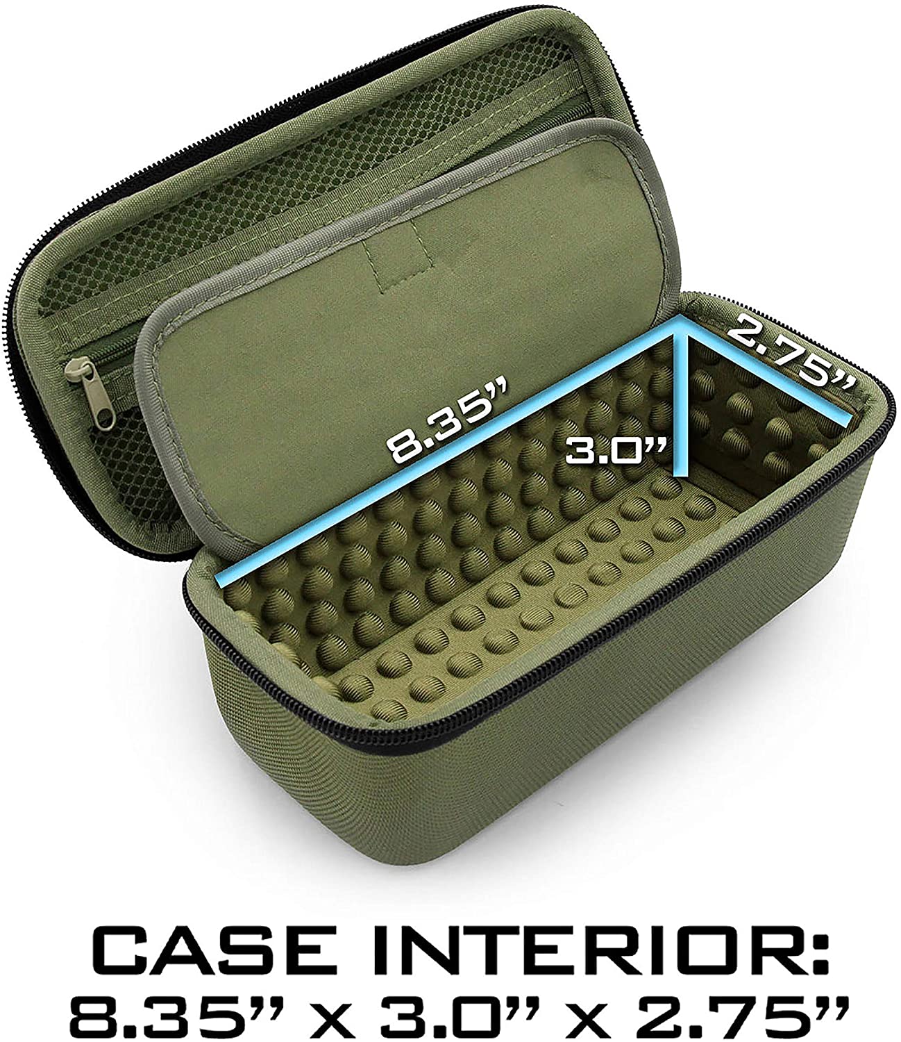 Travel Size Scope Hard Case for Slopehill Monocular Telescope Mt-001, Simitten Professional 12x42, Exposure Optics and More- Green Case Only