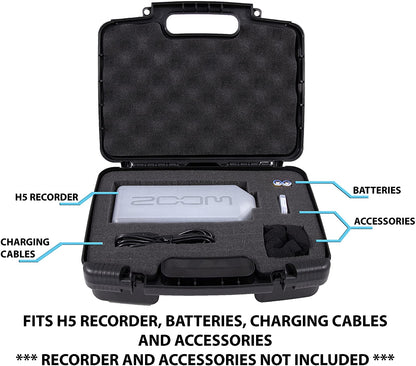 Recorder Travel Case Compatible with Zoom DAT Recorder, H1, H2N, H5, H4N, H6, F8, Q8 Handy Music Recorders, Charger, Tripod Adapter & More