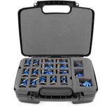 CASEMATIX Miniature Storage Hard Shell Case - 30 Slot Figurine Carrying Case with Customizable Foam for for Warhammer 40k, DND and More!