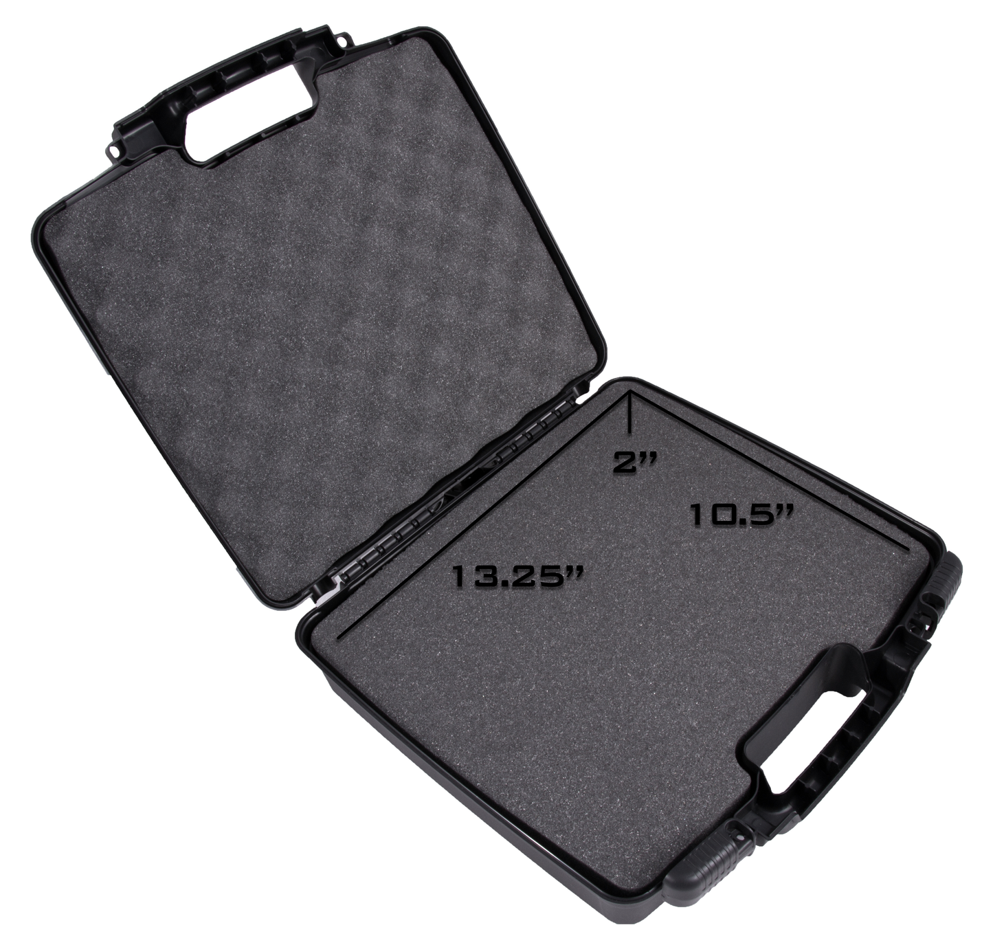 15.5" Hard Travel Case with Padlock Rings and Customizable Foam - Fits Accessories up to 13.25" x 10.5" x 2"