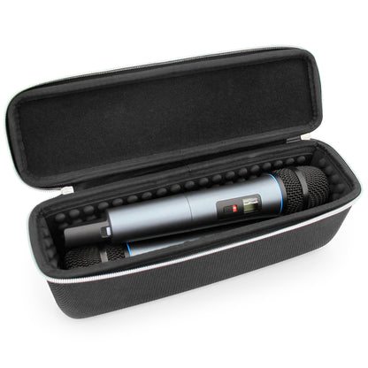 Wireless Microphone Case Compatible with 11" Wireless Mic System Handheld Microphones Fits Up To Two Mics - Black Case Only