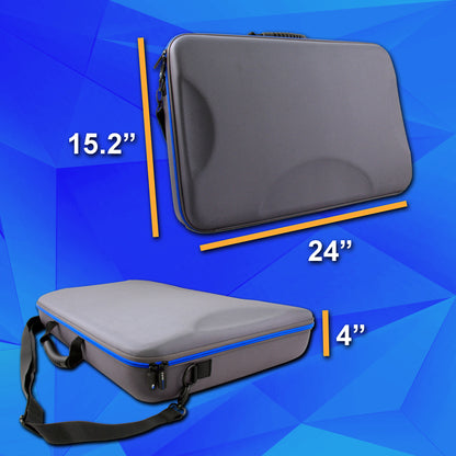 24" Hard Shell EVA Travel Case with Shoulder Strap and Protective Foam Interior - Fits Accessories up to 22.5" x 13.5" x 2.75"