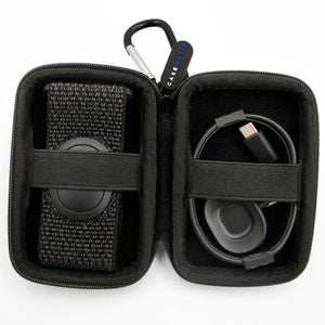 CASEMATIX Clip On Carry Case Compatible With Peloton Heart Rate Monitor Armband and Charging Adapter, Includes Case Only