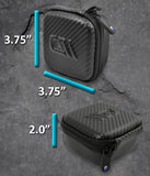 CASEMATIX 3.75" Hard Shell EVA Travel Case with Carabiner Clip - Fits Accessories up to 3.25" x 3.25" x 1.75"