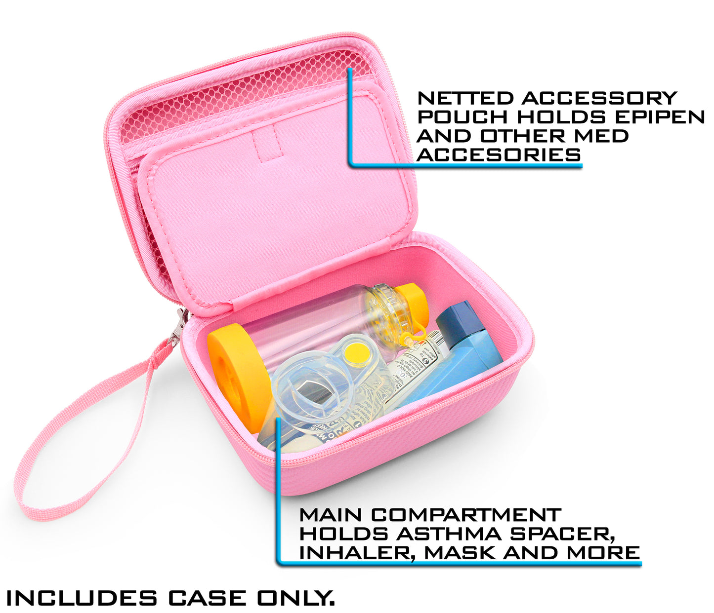 Asthma Relief System Case - Professional Travel Storage for Inhaler, Spacer & Breathing Accessories