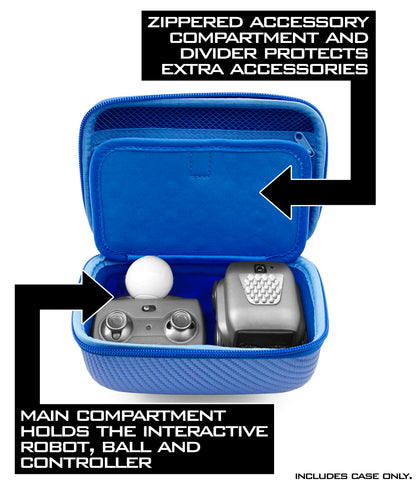 Blue Toy Case for Boxer Interactive Ai Robot, Includes Toy Box and Felt Bag to Hold Game Activating Feature Cards, Case Only