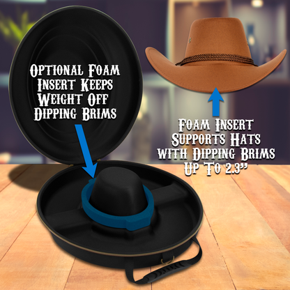 Cowboy Hat Box Cowboy Hat Storage for Brims Up To 4.75" - Hard Shell Hat Case with Adjustable Carry Strap and ID Slot - 4 Color Options